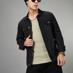 Sf Jeans By Pantaloons Black Cotton Regular Fit Denim Jacket image 4