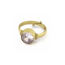 elitemart Unisex Gold-Plated Brass Zircon Finger Ring-image-63