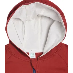 MINIKLUB Boys Maroon Solid Full Sleeves Jacket with Joggers image 4