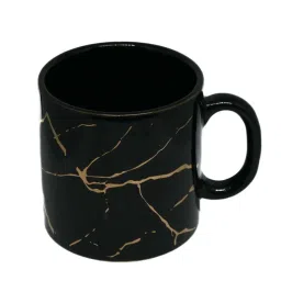 Femora Black & Gold Ceramic Marble Design Tea Cups (0.18 L) - Set of 6 image 4