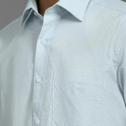 Louis Philippe Blue Cotton Regular Fit Texture Shirt image 4