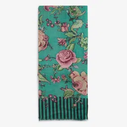 Utsa by Westside Green Floral Printed Woollen Shawl image 4