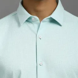 Louis Philippe Blue Slim Fit Printed Shirt image 4