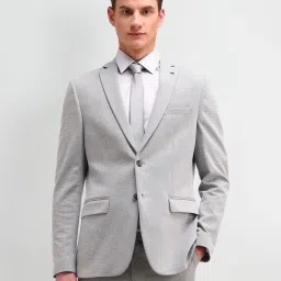Arrow Grey Slim Fit Self Pattern Blazer image 4
