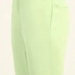Madame Green Polyester Straight Fit Solid Trouser image 4