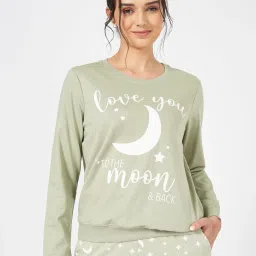Dreamz by Pantaloons Green Graphic Winter Top image 4