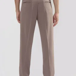 showoffff Showoff Brown Cotton Straight Fit Trousers image 4