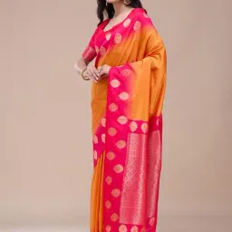 Koskii Orange Paithani Silk Saree image 3