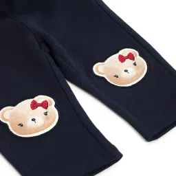 Chicco Girls Dark Blue Regular Fit Applique Design Trousers image 4