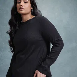 The Roadster Life Co. Plus Size Boat Neck Acrylic Sweaters-image-65