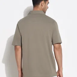 showoffff SHOWOFF Olive Relaxed Fit Solid Shirt image 4