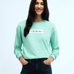 U.S. POLO ASSN. Turquoise Cotton Printed Sweatshirt image 4