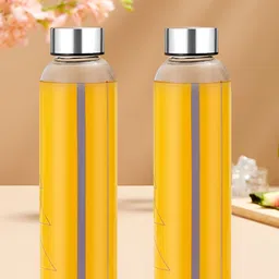 BOROSIL Artisan Series Sintra Transparent 2 Pieces Glass Printed Water Bottle 550 ml image 1