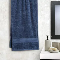 BOMBAY DYEING Navy Cotton 450 GSM Bath Towel image 1