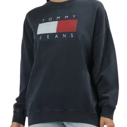 Tommy Hilfiger Blue Logo Regular Fit Sweatshirt-image-30