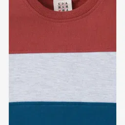 Ed-a-Mamma Kids Blue & Red Color Block Full Sleeves Sweatshirt image 3