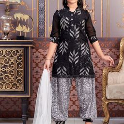 Aarika Girls Ethnic Motifs Embroidered Regular Sequinned Kurta with Patiala & With Dupatta-picture-14