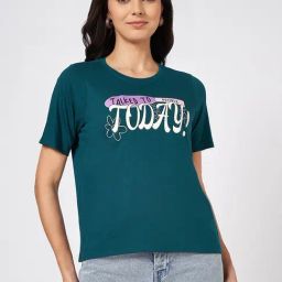 People by Pantaloons Blue Print T-Shirt-picture-32