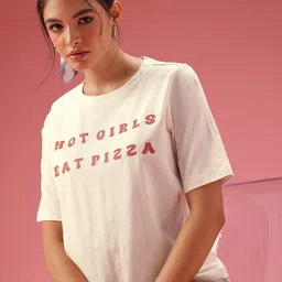 DressBerry Typography Printed Pure Cotton T-shirt-image-89