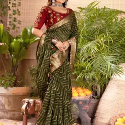 Saree Mall Green Woven Saree With Unstitched Blouse-picture-38