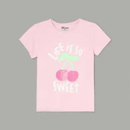 Fame Forever by Lifestyle Girls Pink Regular Fit T-Shirt-picture-38