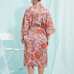 LacyLook Printed Bath Robe With Belt image 2