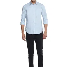 Allen cooper Blue Regular Fit Shirt image 5