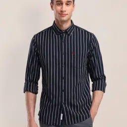 U.S. Polo Assn. Blue Cotton Regular Fit Checks Shirt-picture-34
