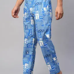 Urban Scottish Blue Regular Fit Printed Lounge Pants image 3
