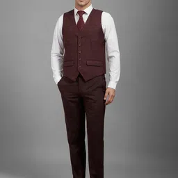 Louis Philippe Textured Slim Fit Single-Breasted Three Piece Formal Suit image 2