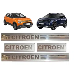 Automoto Stainless Steel Silver Non-led Footstep Door Sill Plate for Citroen All Model (Set of 4)-image-48