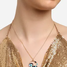 Zaveri Pearls Gold-Plated Enamelled Necklace image 1