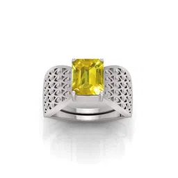 RRVGEM 13.25 Ratti 12.00 KT Yellow Sapphire Silver Plated Finger Ring-picture-27