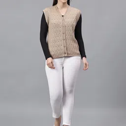 Cantabil Women Cable Knit Cardigan-image-29