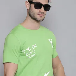 SMARTEES Men Typography Printed Round Neck Cotton Slim Fit T-shirt image 2