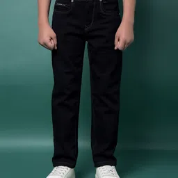 CRIMSOUNE CLUB Cotton Denim Solid Jeans - Blue-picture-41