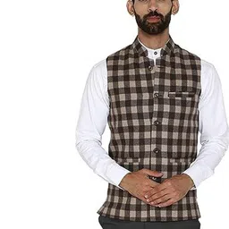 ESSENTIELE Checked Nehru Jackets-picture-43