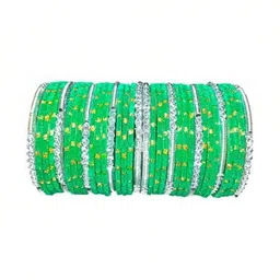 TRIOXY Green Glass Artificial Stones & Beads Bangle-picture-26