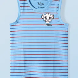 HoneyHap Disney Single Jersey Knit Sleeveless Vests With Lion King Graphics Pack of 3 - Red Blue & White image 4