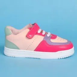 Pine Kids Velcro Closure Color Block Casual Shoes - Pink image 4