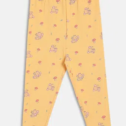MINI KLUB Cotton Knit Pack Of 2 Polka Dots & Baby Mouse Printed Leggings - Orange & Pink image 5