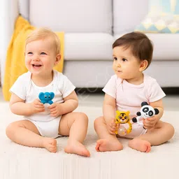 NEGOCIO Plastic Baby Rattles Toys Set, Infant Grab Shake Rattle, Sensory Teether, Development Learning Music Toy- PACK OF 1- COLOR MAY VARY image 4