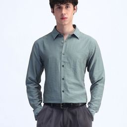 Flying Machine Men Solid Spread Collar Formal Shirt-picture-19