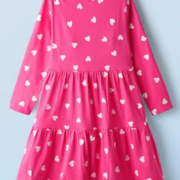 Honeyhap Premium 100% Cotton Knit Full Sleeves Frocks With Bio Finish & Floral Print Pack Of 2 - Pink & White image 5