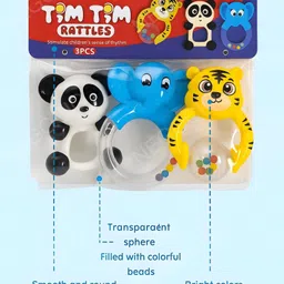 NEGOCIO Plastic Baby Rattles Toys Set, Infant Grab Shake Rattle, Sensory Teether, Development Learning Music Toy- PACK OF 1- COLOR MAY VARY image 5