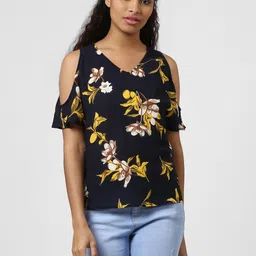 Harpa Women Navy Blue Floral Printed Top-picture-18