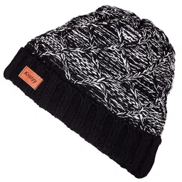 Knotyy Men Black Solid Beanie image 5