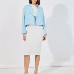 Styli Blue Plain Blazer image 4
