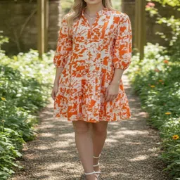 LAESTILOSO PRIVATE LIMITED Women Floral Printed Tiered Mandarin Collar A-Line Dress-picture-40