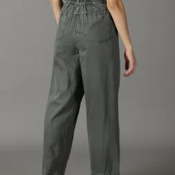 showoffff SHOWOFF Light Olive Straight Fit High Rise Jeans image 4